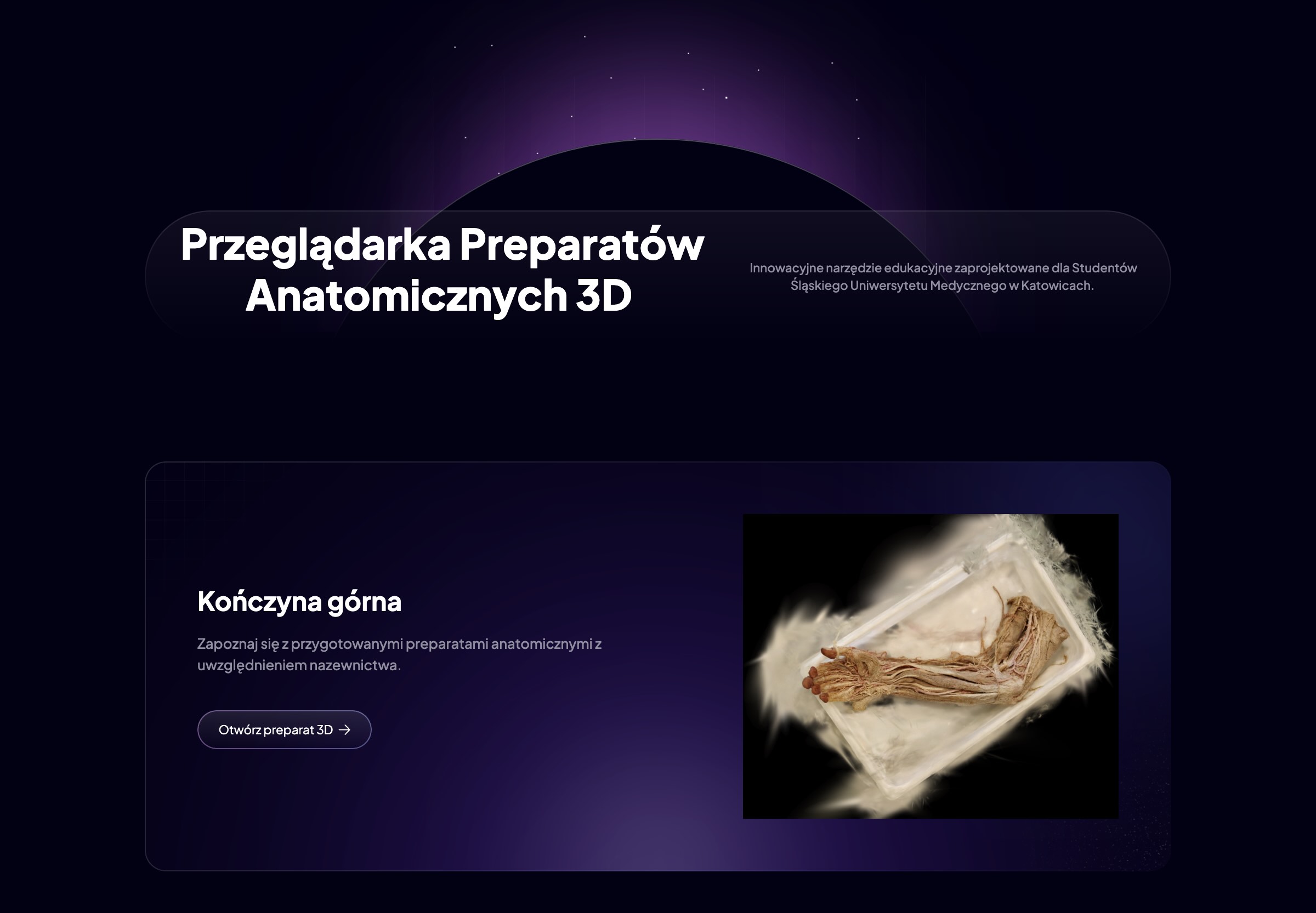 Przeglądarka Preparatów Anatomicznych 3D.